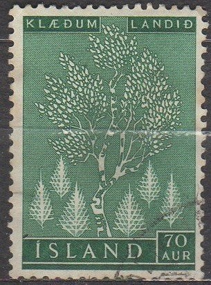 IJsland - Berken bomen en sparren, Verzenden, Gestempeld