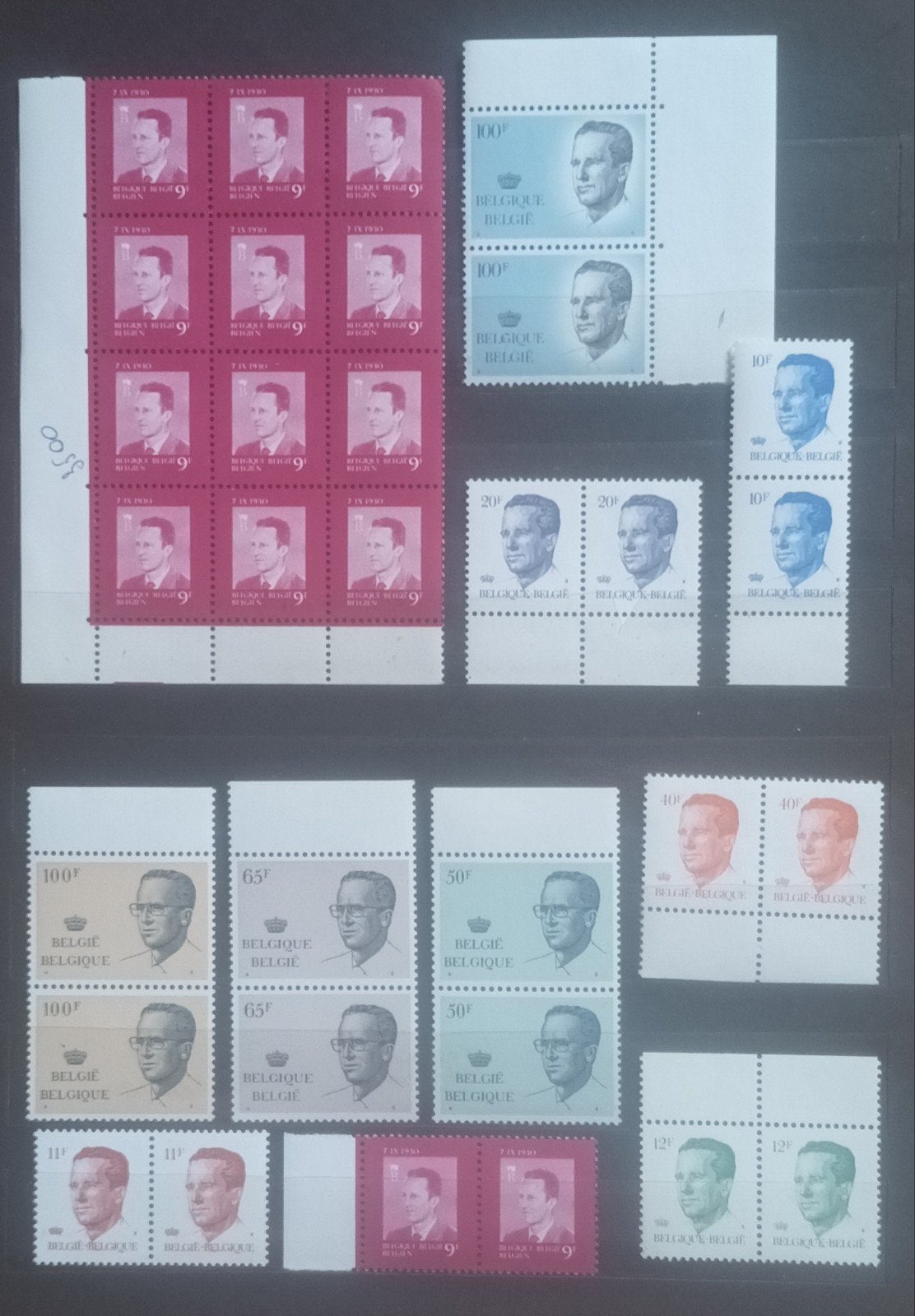 Lot timbres Roi Baudouin neufs, Timbres & Monnaies, Timbres | Europe | Belgique, Enlèvement ou Envoi