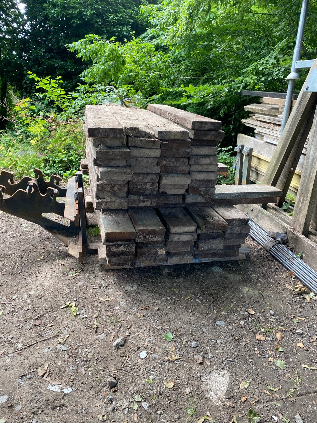 Recup Damwandplanken 5cm dik, hardhout, Ophalen, Gebruikt, Planken, Hardhout