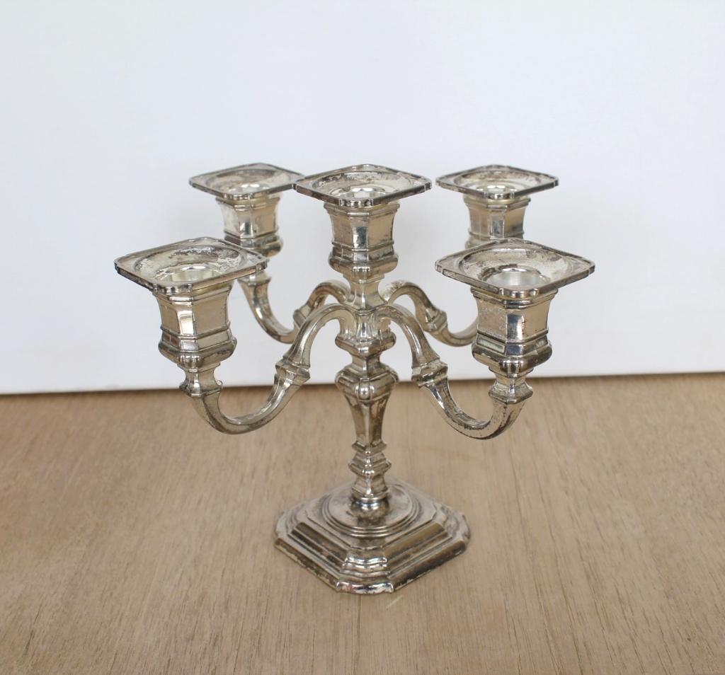 BMF kandelaar 5 armig, kleine uitvoering, vintage !, Maison & Meubles, Autres couleurs, Utilisé, Métal, Chandelier