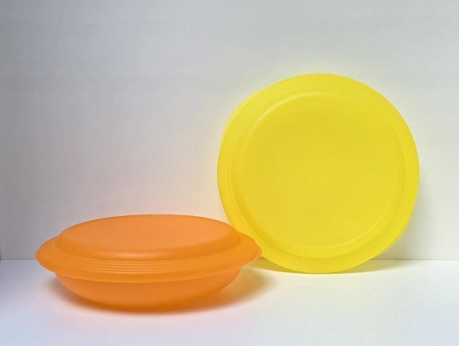Tupperware™ « Dubble Bord Classic2000 » 360 ml + 700 ml, Verzenden, Gebruikt, Geel