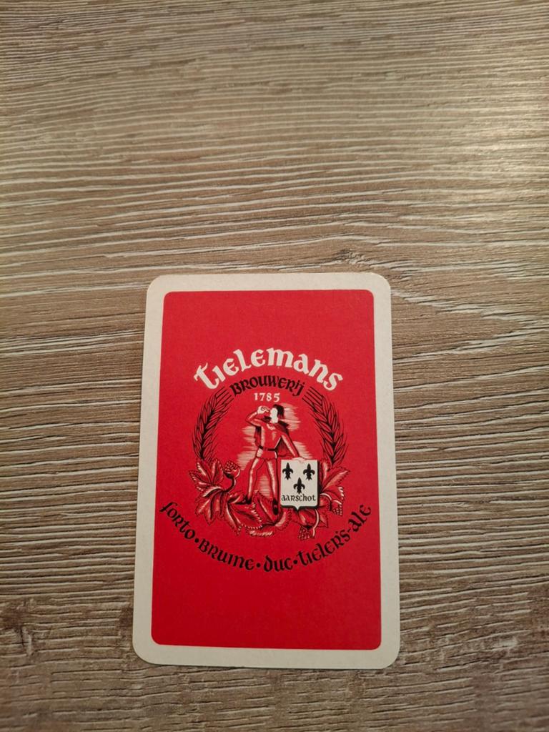 Oude speelkaart brouwerij tielemans Aarschot, Verzamelen, Speelkaarten, Jokers en Kwartetten, Ophalen of Verzenden