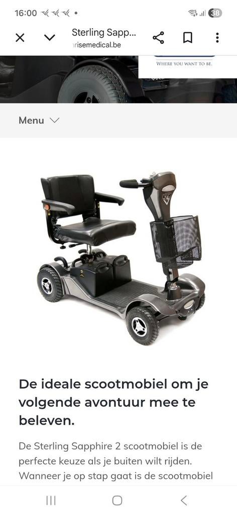 Sterling saffier scootmobiel, Ophalen, Sterling