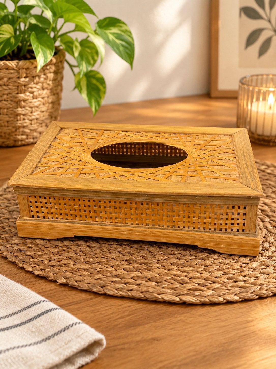 Rotan tissuedoos, Huis en Inrichting, Ophalen of Verzenden, Zo goed als nieuw