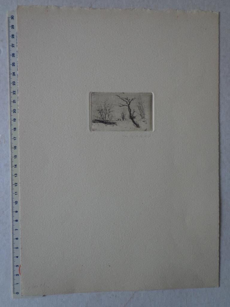 kleine ets van Jaak of Jacques Gorus "Landschap met bomen", Eau-forte, Enlèvement ou Envoi, 1950 - 1999, Paysage