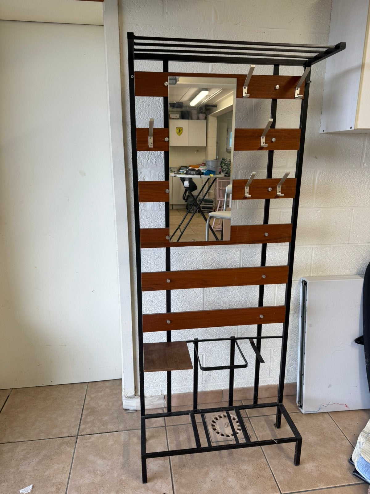 Porte-manteau d’entrée vintage avec miroir et porte-paraplui, Maison & Meubles, Armoires | Bibliothèques, Enlèvement, Utilisé