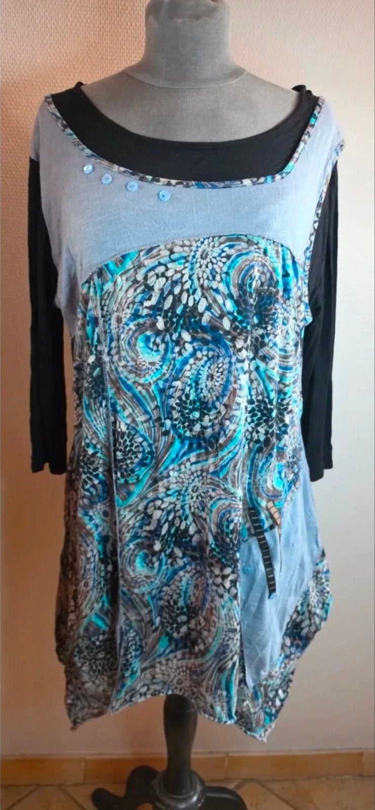 Tunique asymétrique Multicolore taille 50/52, Kleding | Dames, Grote Maten, Ophalen of Verzenden, Meerkleurig