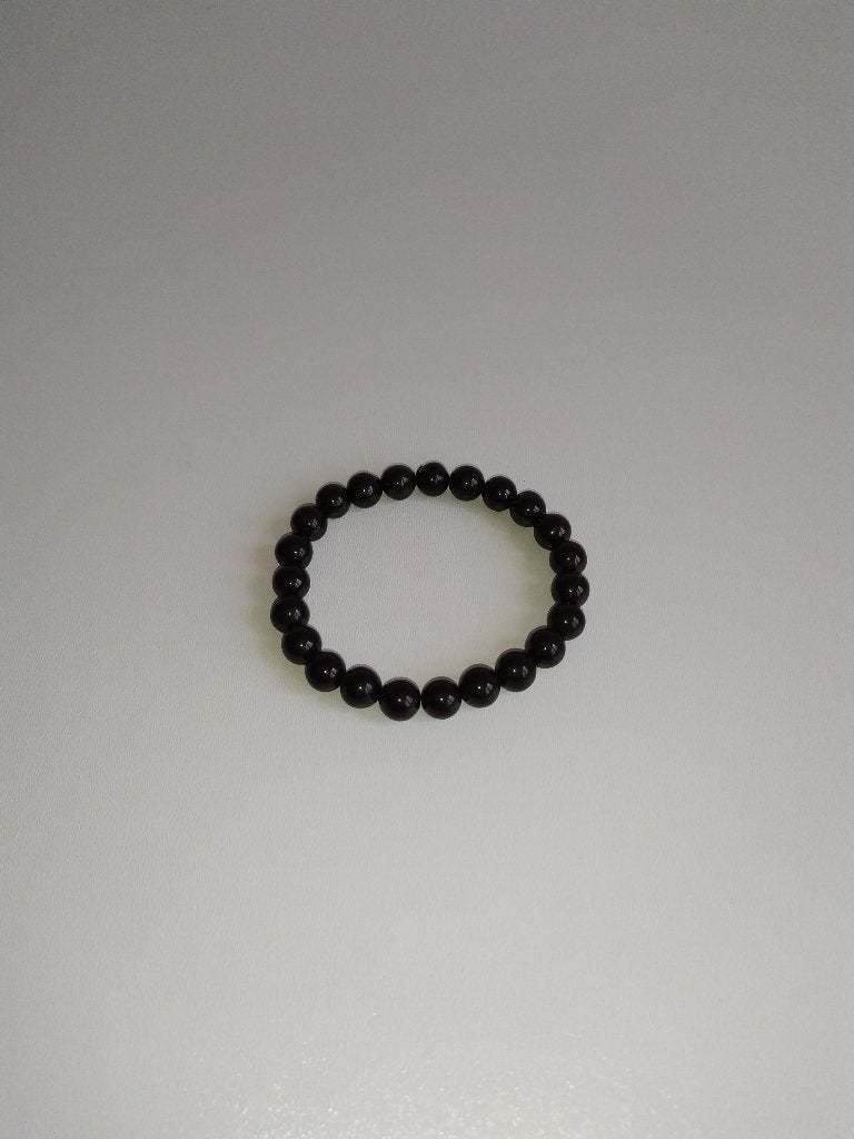Bracelet avec perles en onyx noir, Neuf, Enlèvement ou Envoi, Avec bracelets à breloques ou perles, Autres matériaux