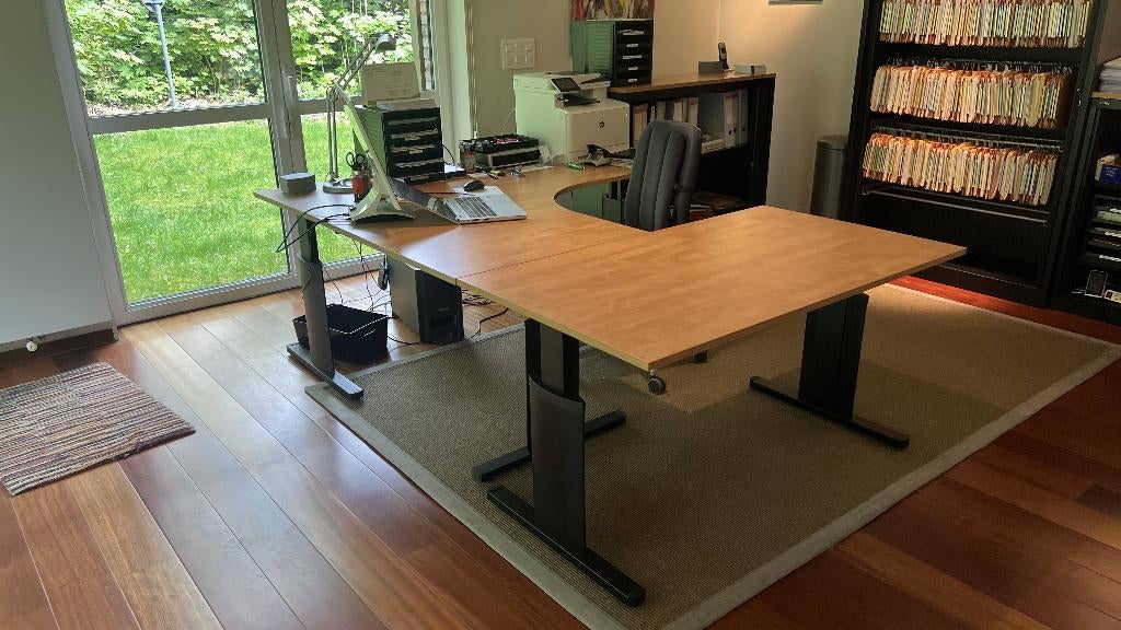Hoekbureau + Bureautafel 1,6 x 1,8m (Inofec), Werkplek, Ophalen, Bureau