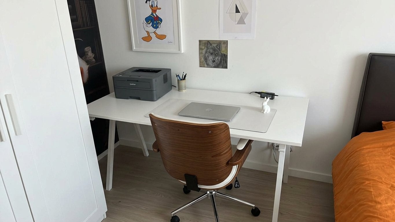 Bureau met bureau stoel, Huis en Inrichting, Ophalen, 160 cm, Hout, Zo goed als nieuw