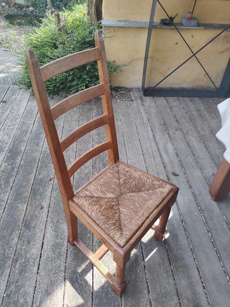Chaises massif en chêne (8), Maison & Meubles, Chaises, Brun, Enlèvement, Antiek, rustiek, Osier ou Rotin