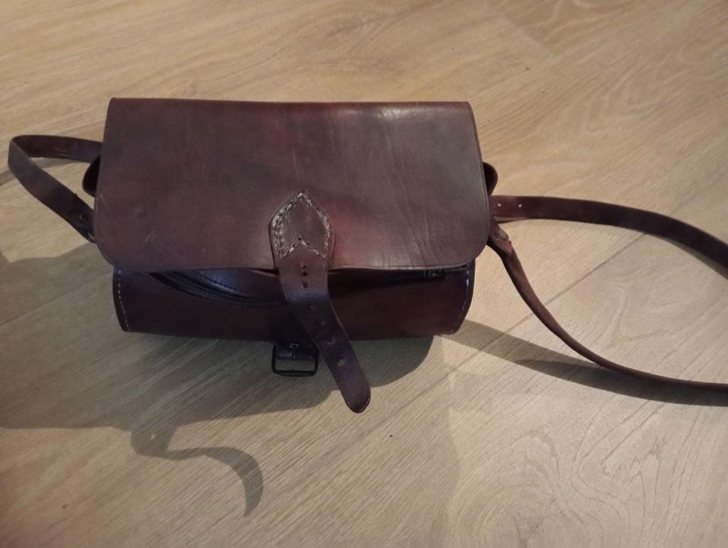 Sac à main en cuir authentique French Mailbox, Frans, Enlèvement ou Envoi, Frans, Brun