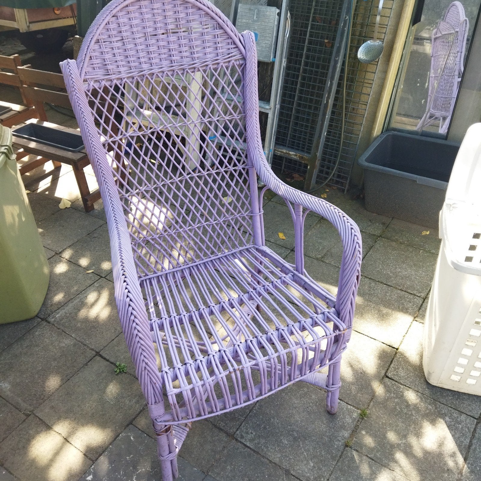 oude rotan stoel, Tuin en Terras, Ophalen, Rotan