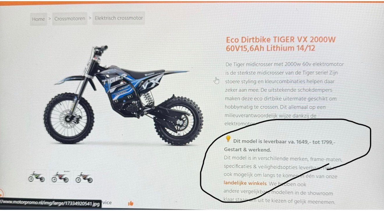 ‼️ elektrische crossmotor ‼️, Enlèvement, Comme neuf