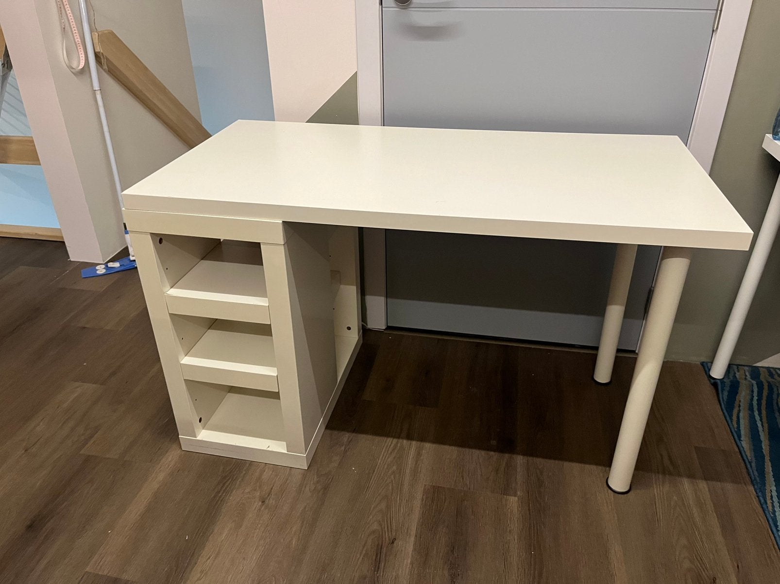 IKEA Bureau met opbergruimte - 120x60x73 cm, Huis en Inrichting, Bureaus, Gebruikt, IKEA, Wit, Opbergruimte, Ophalen