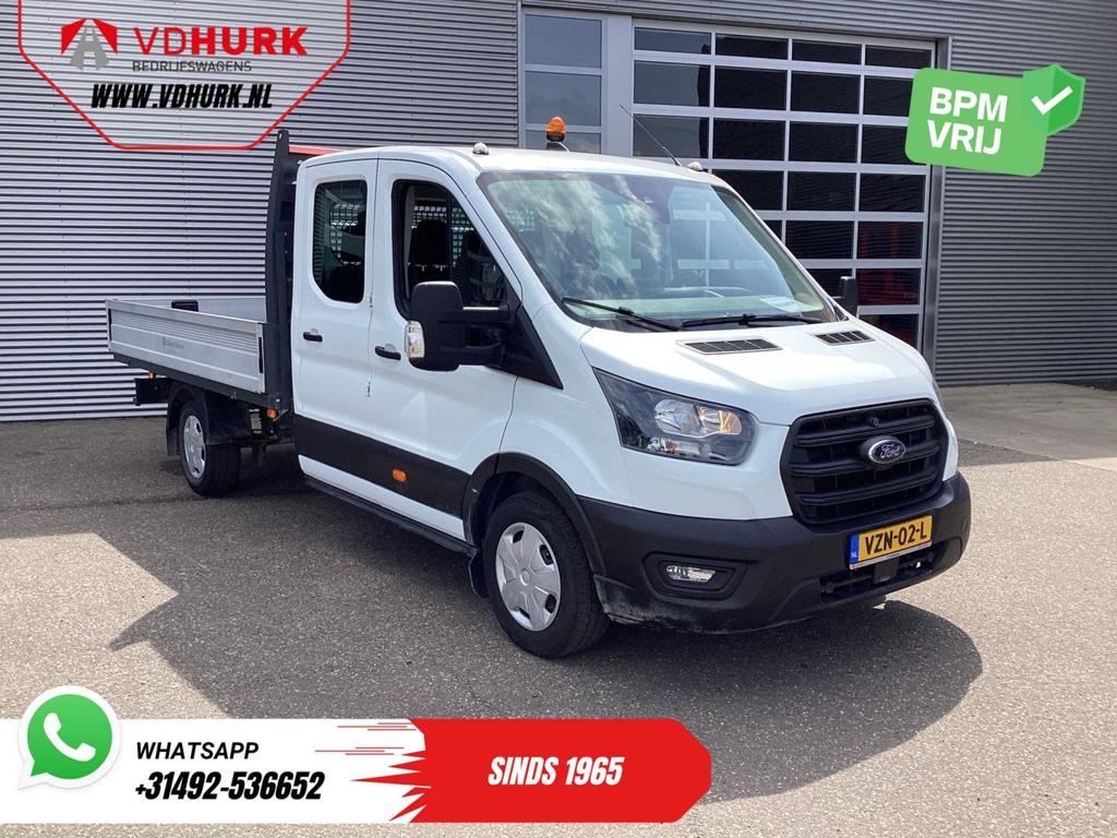Ford Transit 2.0 TDCI 130 pk DC Dubbel Cabine Open Laadbak/, Auto's, 259 g/km, Wit, Ford, Te koop