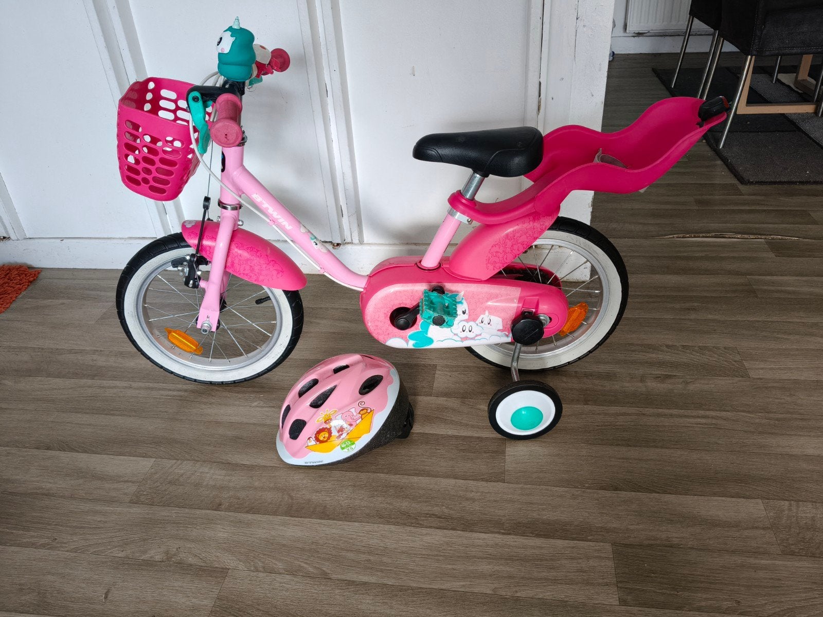 14 inch meisjesfiets, Ophalen, Zo goed als nieuw, Trommelrem, BTwin Décathlon