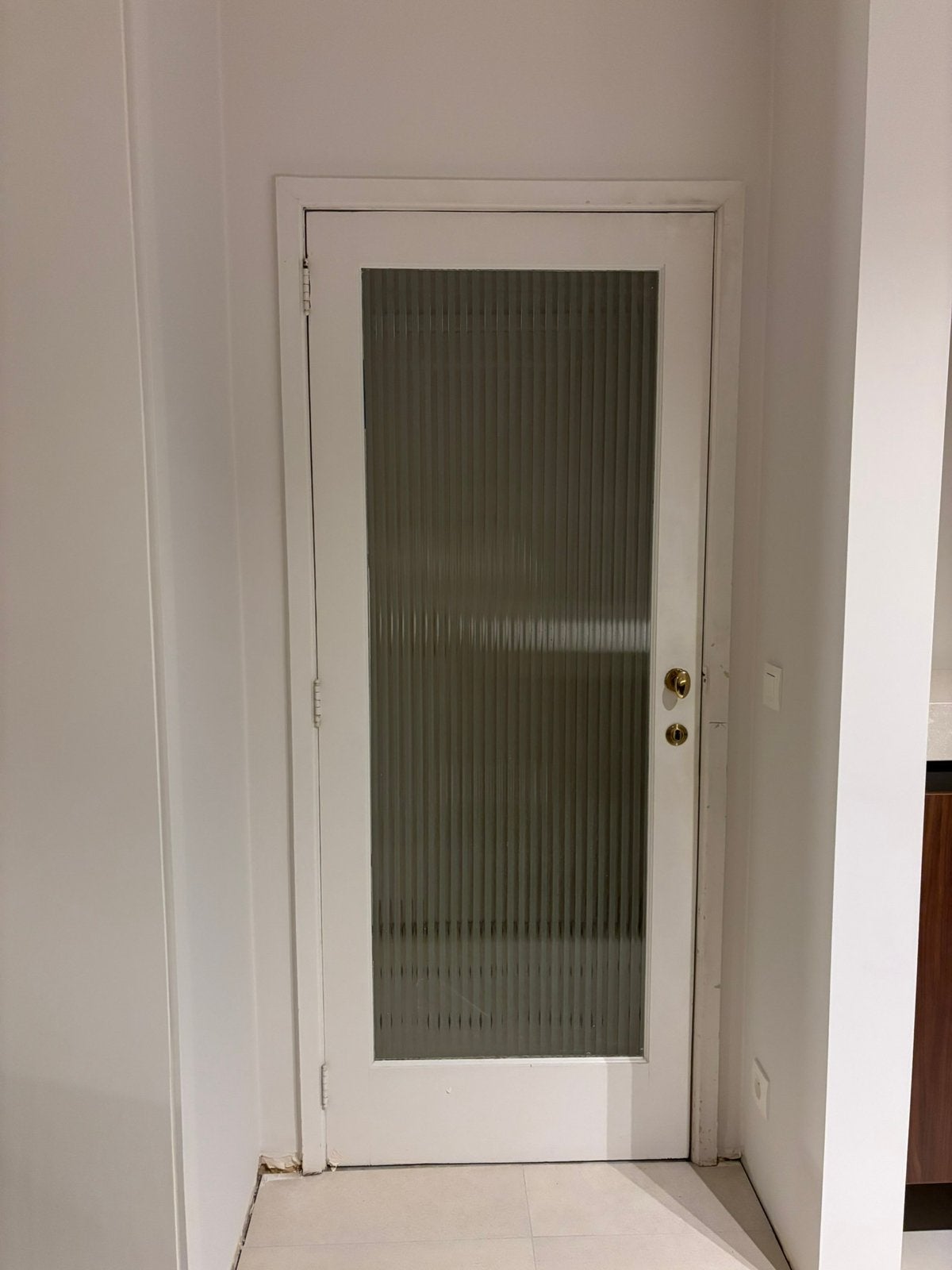 Porte intérieure en bois avec poignée en cuivre, Porte intérieure, Enlèvement, Verre, 200 à 215 cm