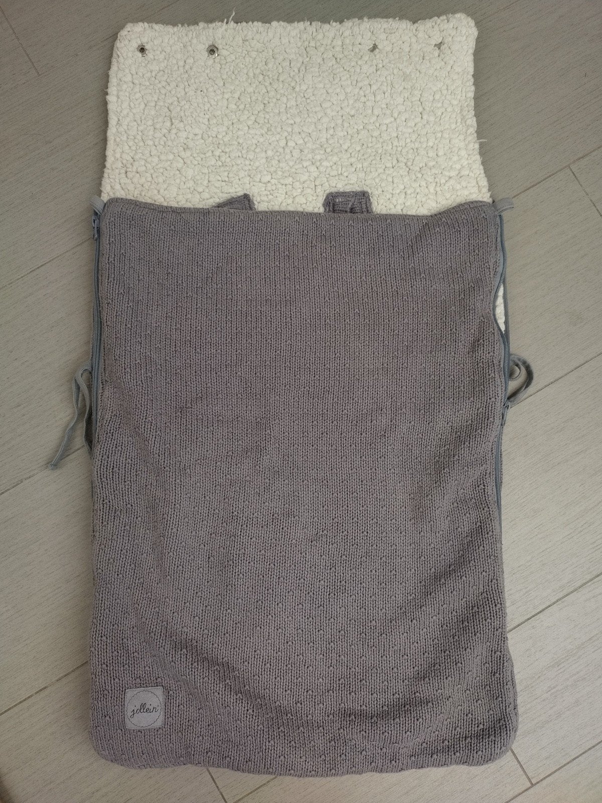 Jollein voetenzak Stone Grey knitted, Kinderen en Baby's, Ophalen of Verzenden, Voetenzak