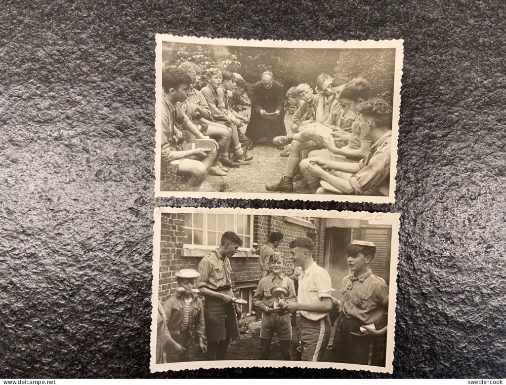 2 foto's Gewestkamp Sint Maria Lierde 22-24 oogst 1950, Verzamelen, Ophalen of Verzenden, 1940 tot 1960, Oost-Vlaanderen