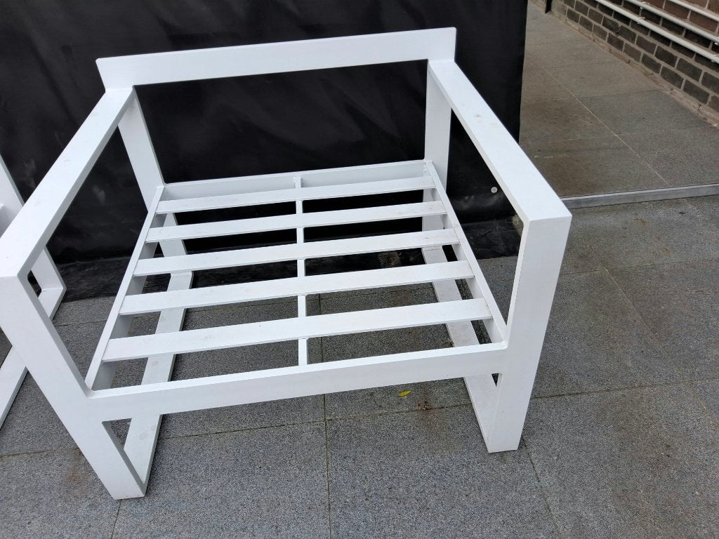 Loungeset, Ophalen, 4 zitplaatsen, Gebruikt, Aluminium