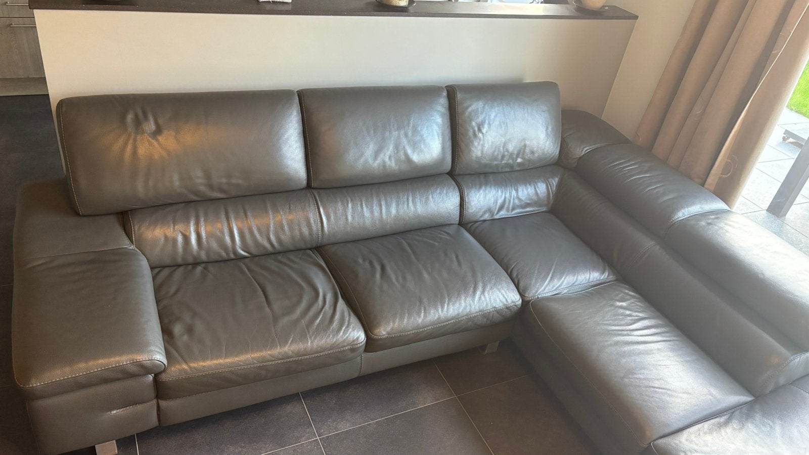 Canapé d'angle en cuir 290x225, Maison & Meubles, Enlèvement, Utilisé