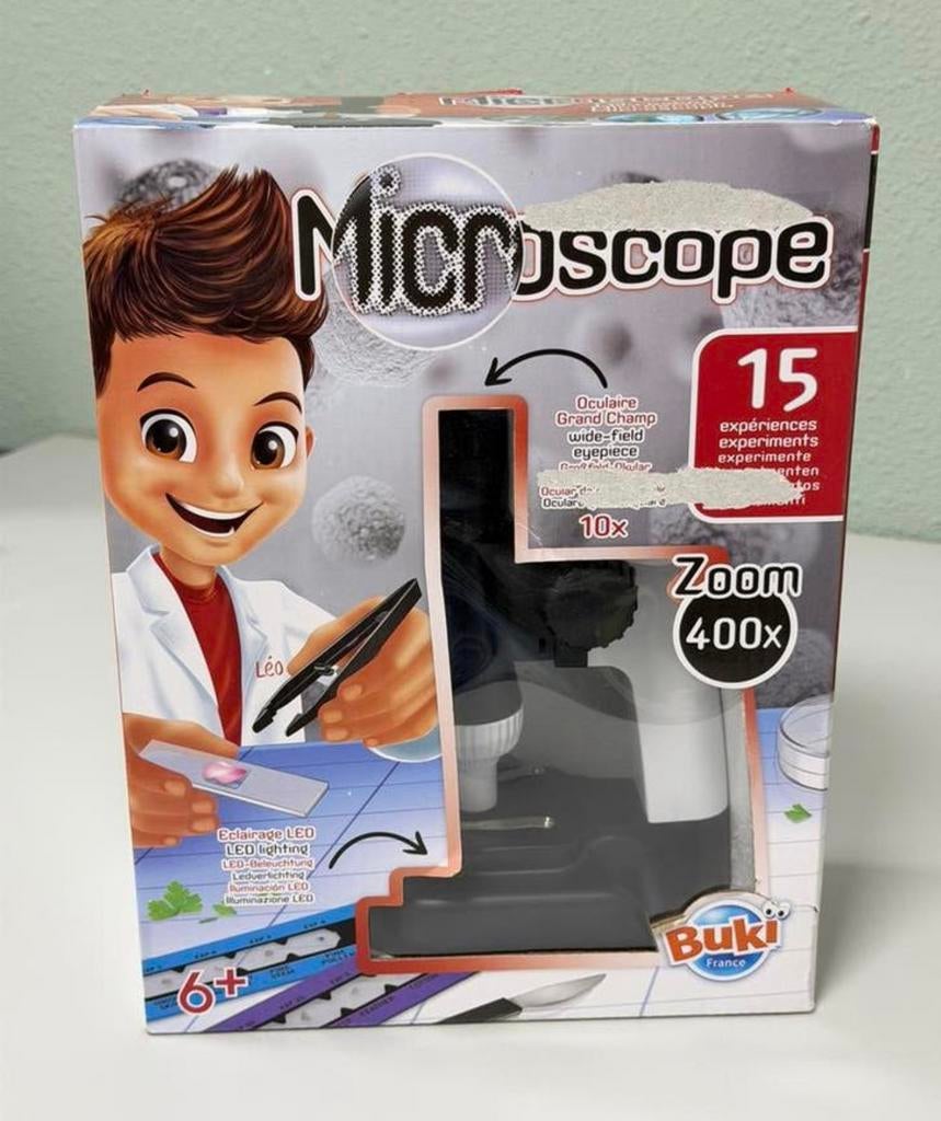 BUKI Kinder Microscoop 400x zoom – 15 Experimenten – Nieuw, Ophalen of Verzenden, Nieuw, Knutselen, Met licht