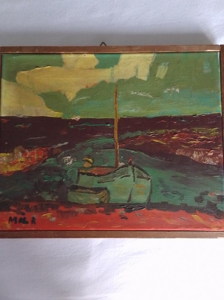 Expressionistisch klein schilderijtje, gesigneerd, Antiek en Kunst, Ophalen of Verzenden
