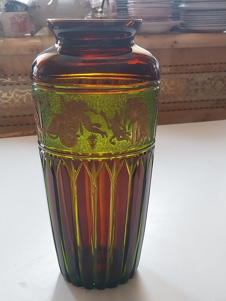Val saint lambert vase 31cm, Antiquités & Art, Enlèvement