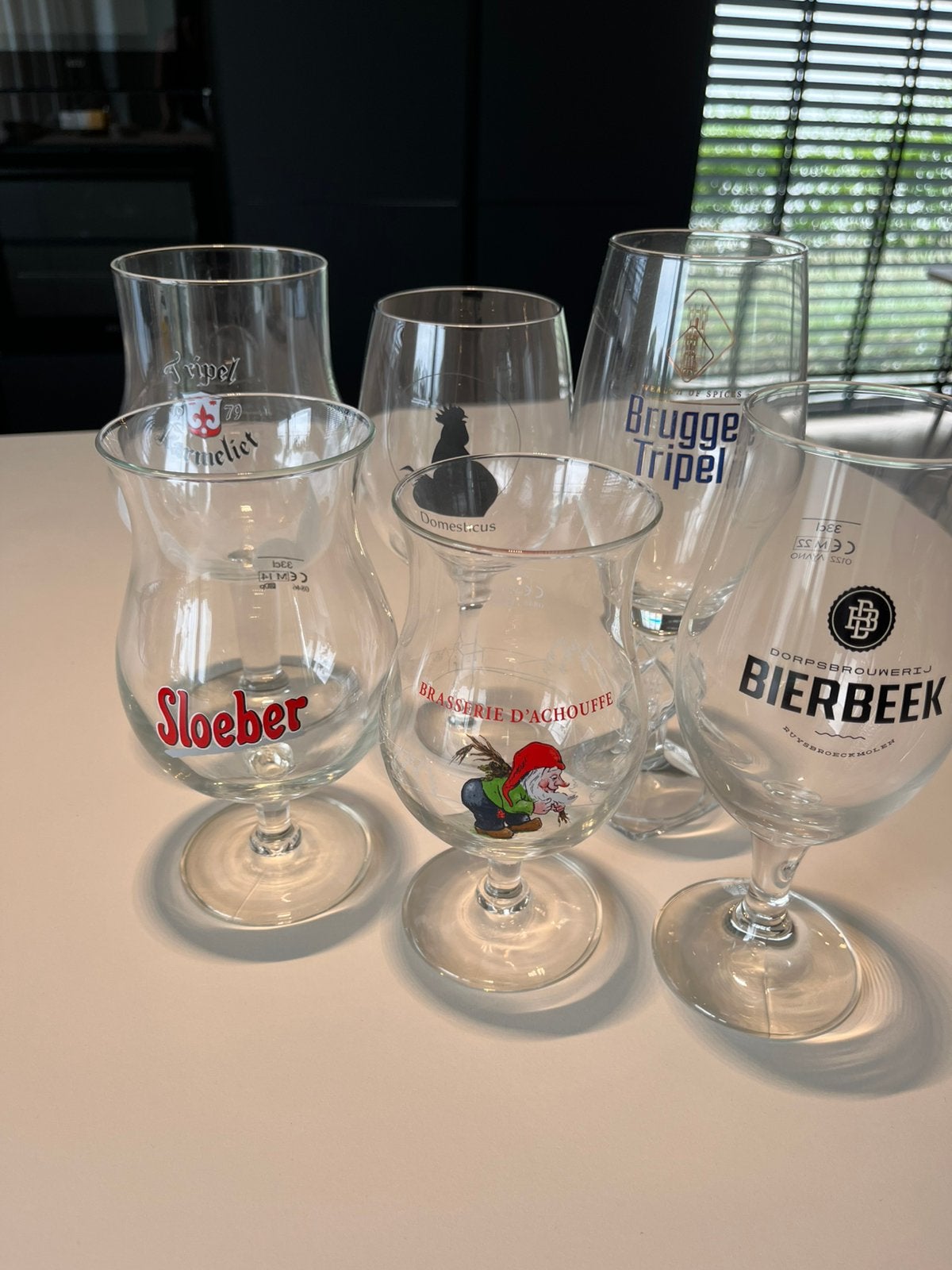 Ensemble de 6 verres à bière assortis, Enlèvement, Comme neuf, Verre à bière