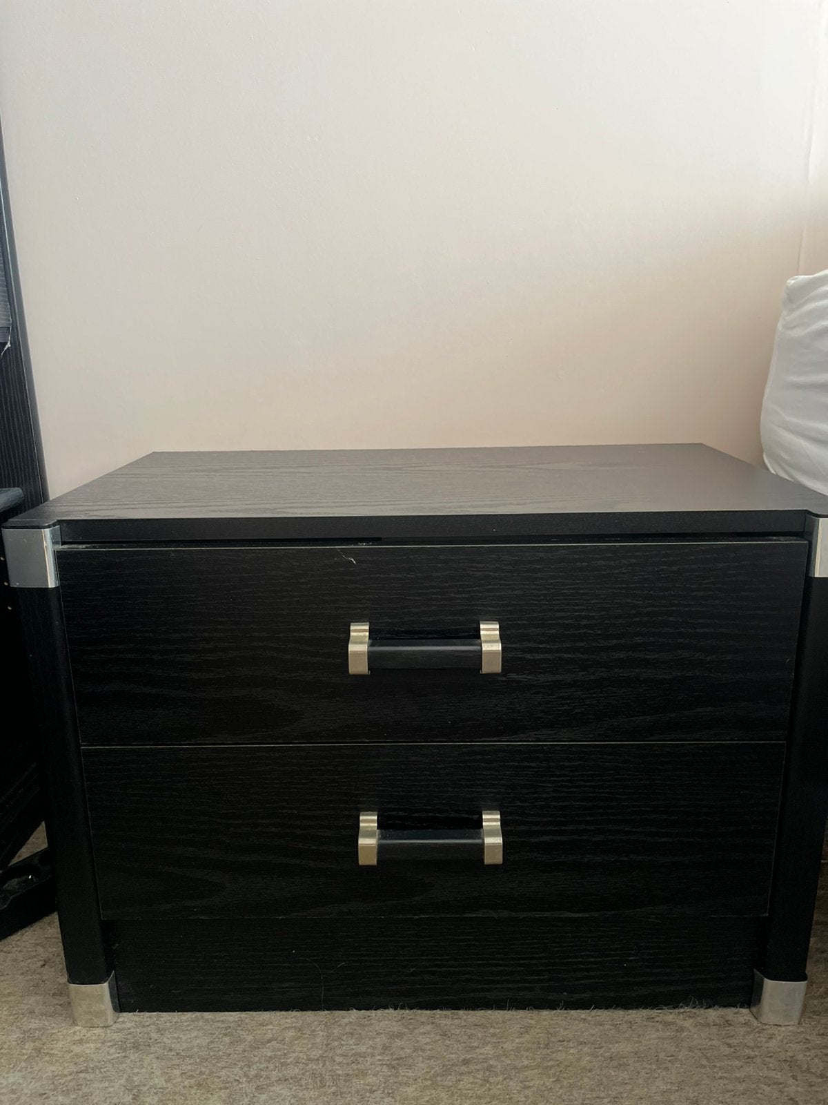 Commode noire (2 pièces), 25 à 50 cm, Moins de 100 cm, Enlèvement, Utilisé
