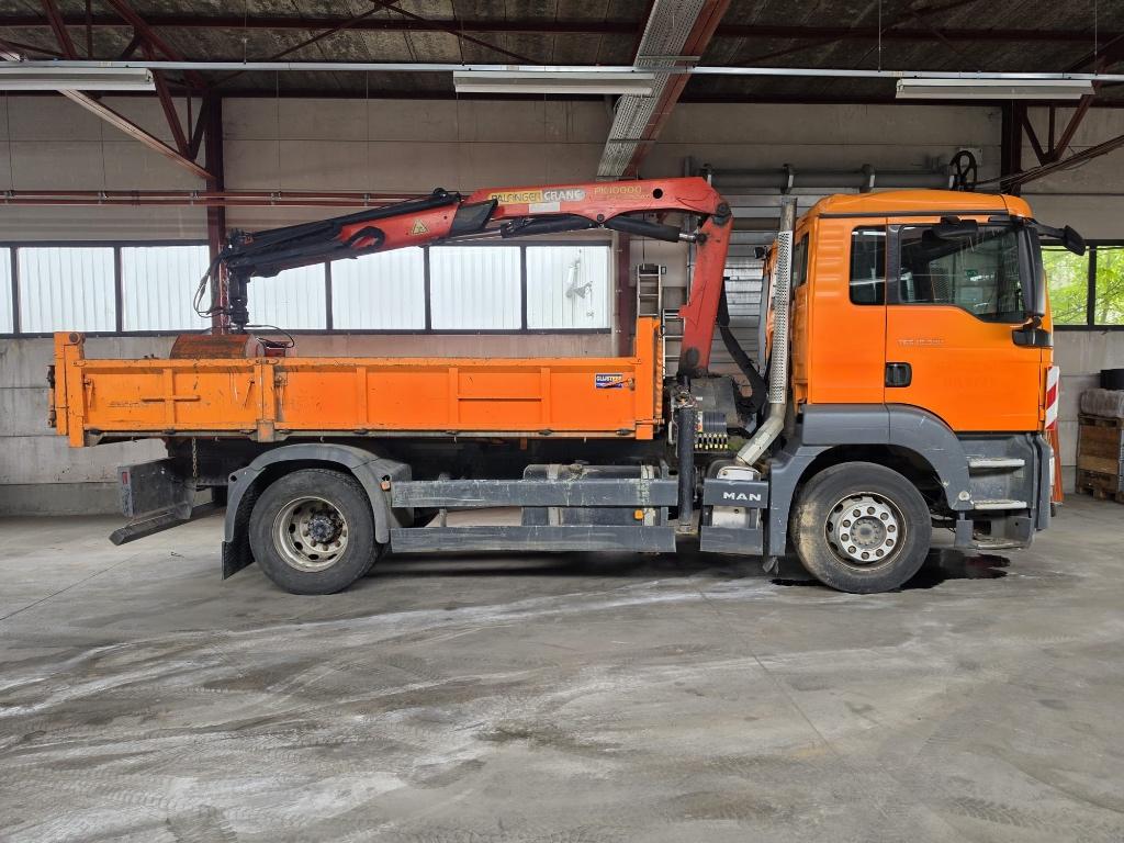 BENNE MAN TGS 18.320 avec grue de chargement  122000km, Autos, Rouge, Essai à domicile, Achat, Entreprise