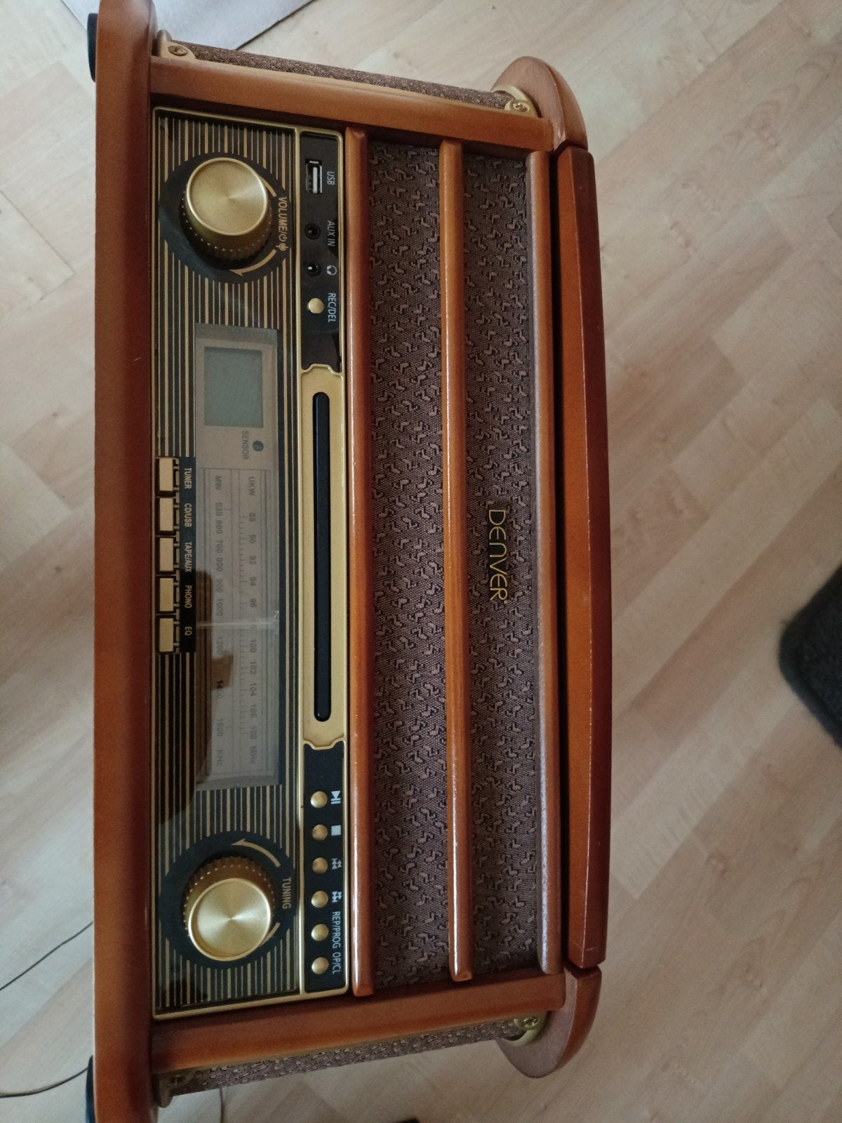 retro radio, platen en cd, cassette speler. Merk Denver, Audio, Tv en Foto, Ophalen, Zo goed als nieuw, Radio, Met cd-speler
