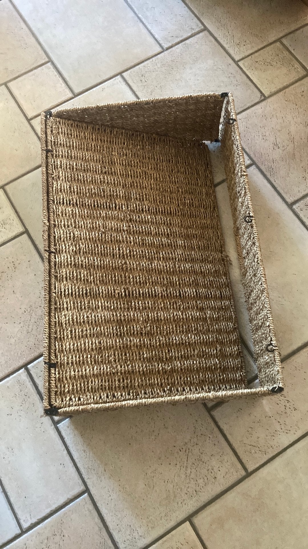 Panier en corde et metal, Comme neuf, Enlèvement, Panier, Rectangulaire