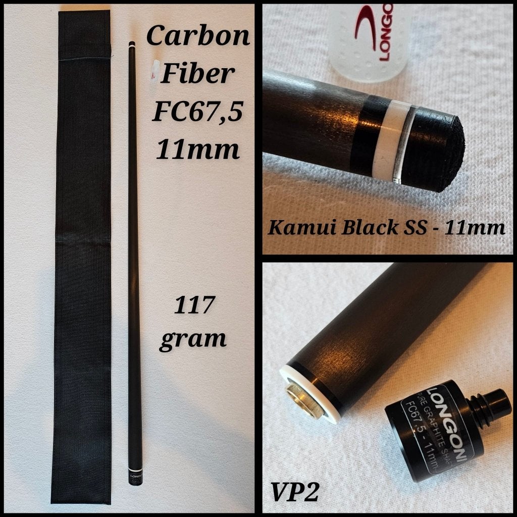 Carbon FC67,5 Kamui Black SS - 11mm  top voor Longoni VP2, Ophalen of Verzenden, Nieuw, Keu of Ballen