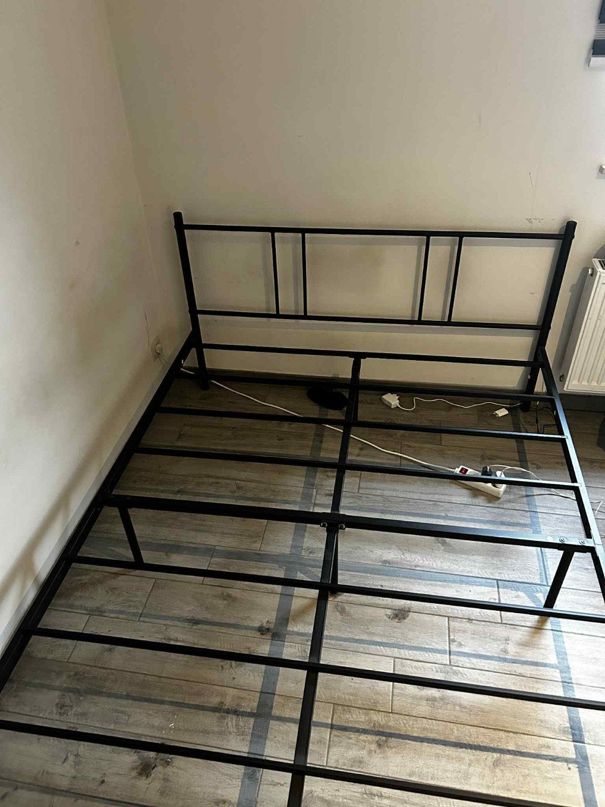 lit metal noir, 140 cm, Enlèvement, Métal, 190 cm ou moins