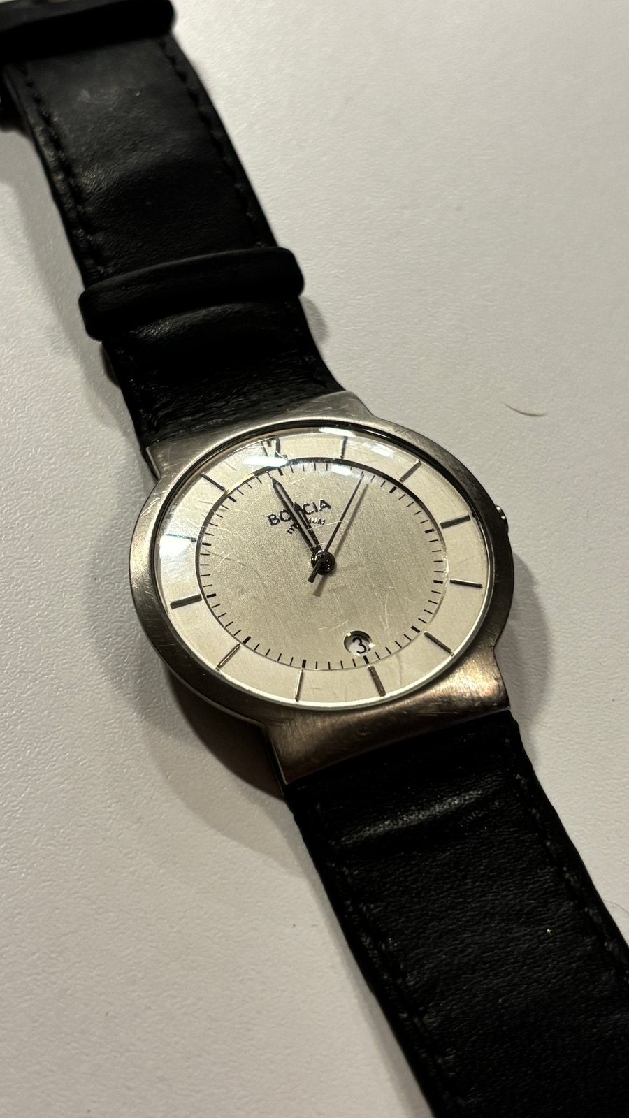 Boccia Titanium 3514-01 titanium horloge 1990-2000, Handtassen en Accessoires, Horloges | Antiek, Ophalen of Verzenden, Polshorloge