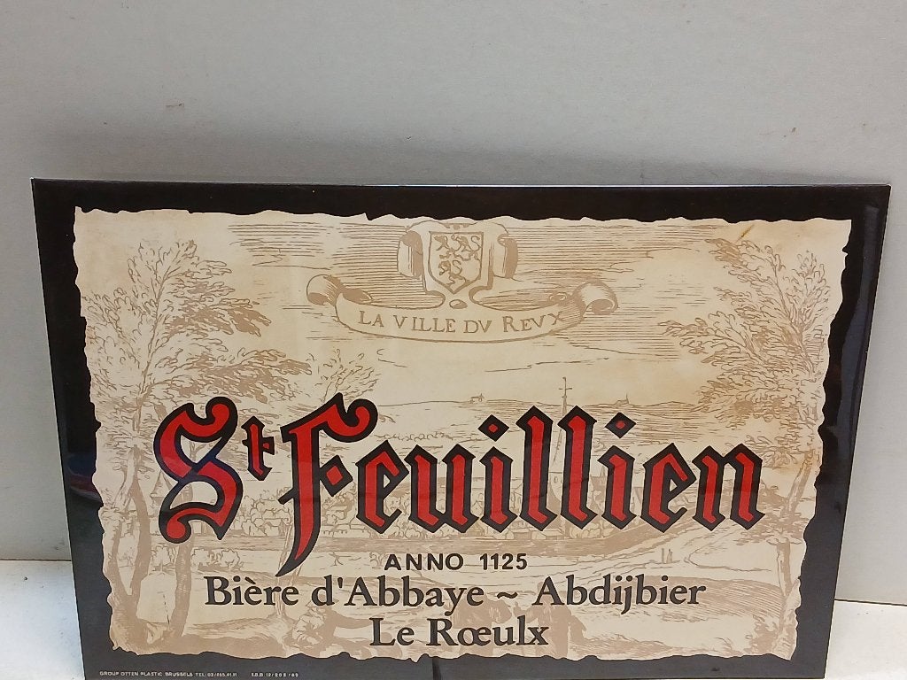 Glacoide publicitaire bière Saint Feuillien, Enlèvement ou Envoi, Comme neuf, Panneau publicitaire