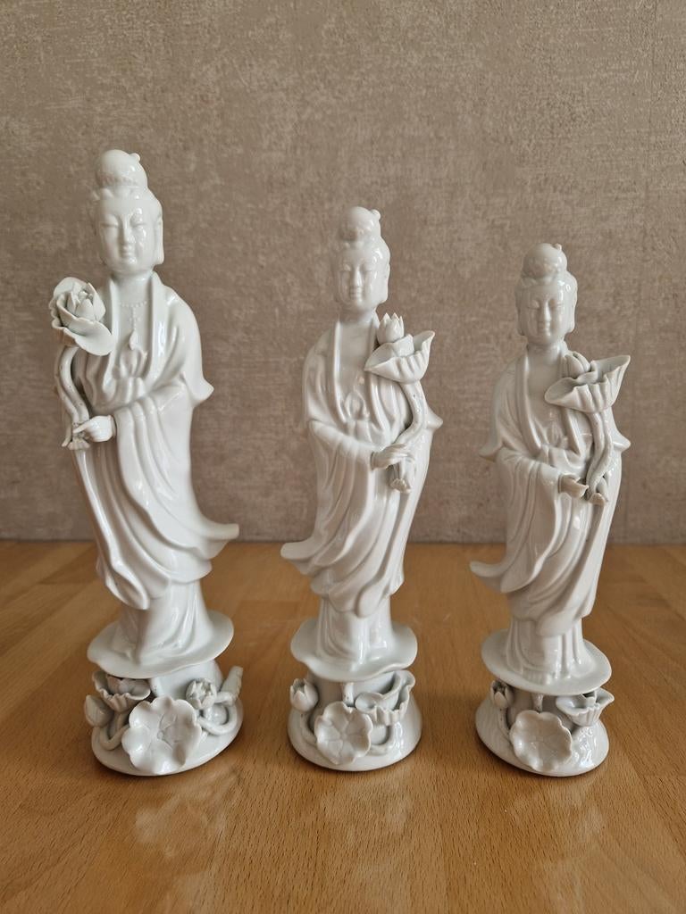 3x porseleinen beeld Guanyin, Ophalen of Verzenden