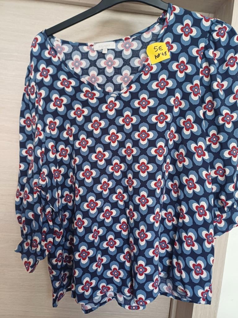 Bel & Bo bloesje blauw/wit/bordeau Mt 48, Kleding | Dames, Maat 46/48 (XL) of groter, Ophalen of Verzenden, Zo goed als nieuw