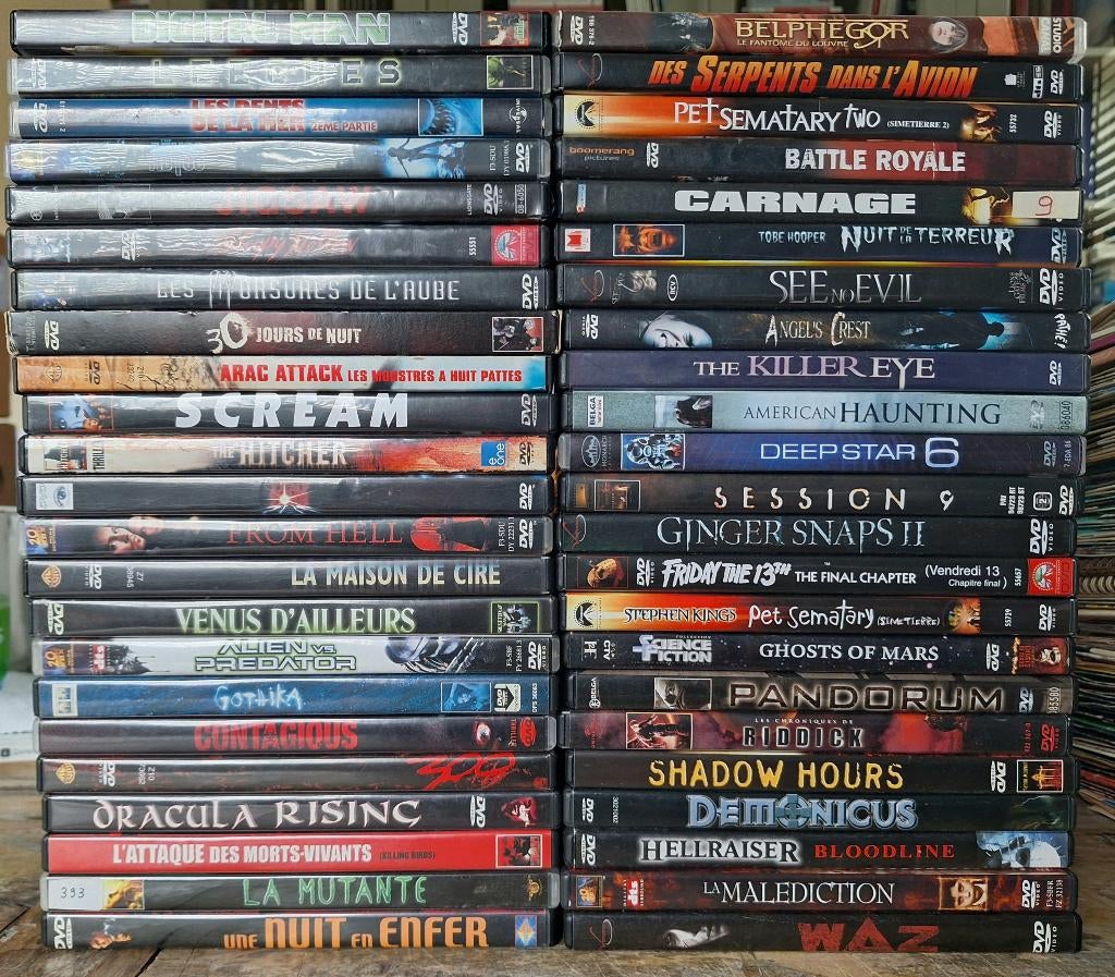 Dvd's Horror Movies - 1,00€ / Franse ondertitels (2), Cd's en Dvd's, Dvd's | Horror, Vanaf 12 jaar, Ophalen of Verzenden, Gebruikt