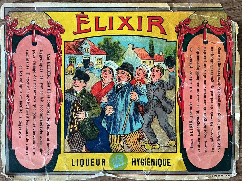 Oud ELIXIR etiket, Verzamelen, Merken en Reclamevoorwerpen, Ophalen of Verzenden, Gebruikt, Overige typen