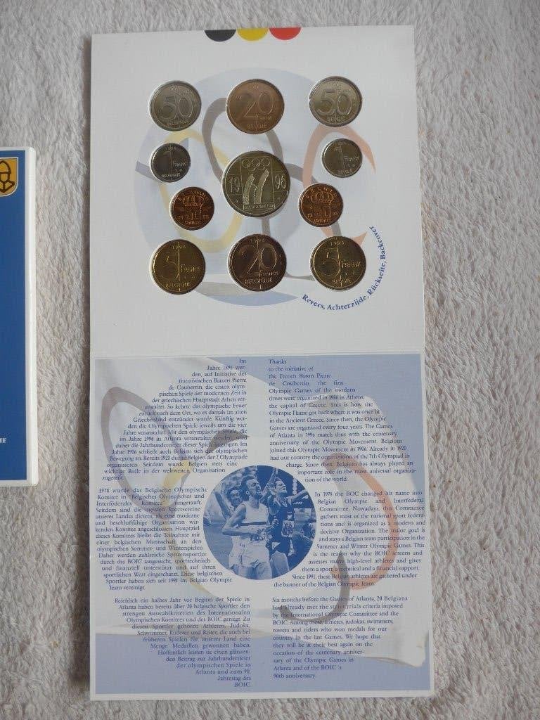 Olympische Spelen 1996 ; belgische muntenset, Ophalen of Verzenden, Setje