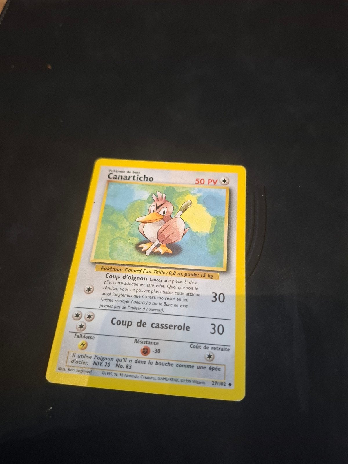 Canarticho Pokémon kaart (Frans) - 1999 WOTC, Ophalen of Verzenden