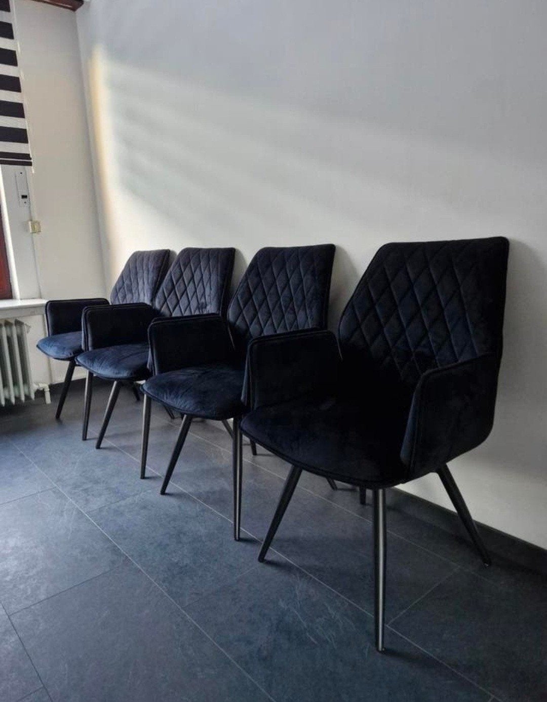 Eetkamerstoelen Velvet (4 stuks), Huis en Inrichting, Stoelen, Ophalen, Zwart, Velvet, Zo goed als nieuw