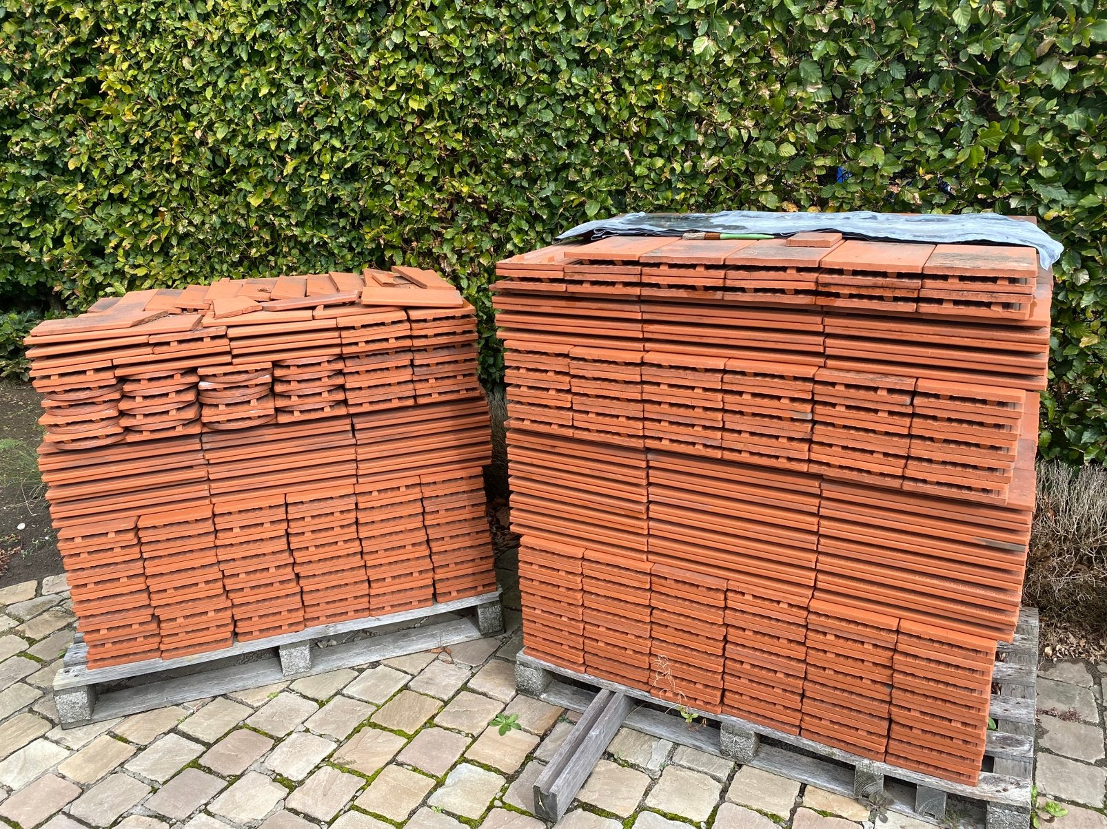 gebruikte ERLUS dakpannen – rood/oranje – partij, Enlèvement, Utilisé, Rouge, Tuiles