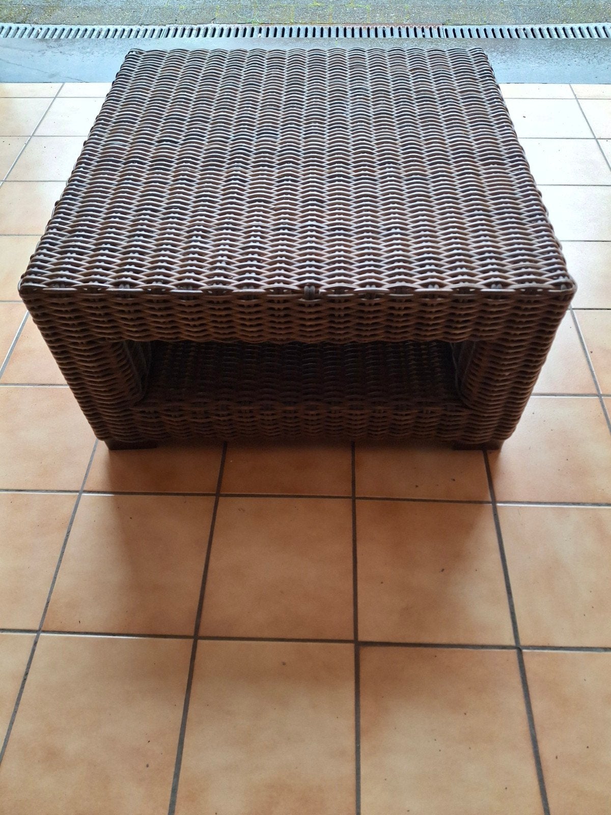 Table de salon et table d'appoint en rotin rural, 55 à 75 cm, Synthétique, Enlèvement, Carré