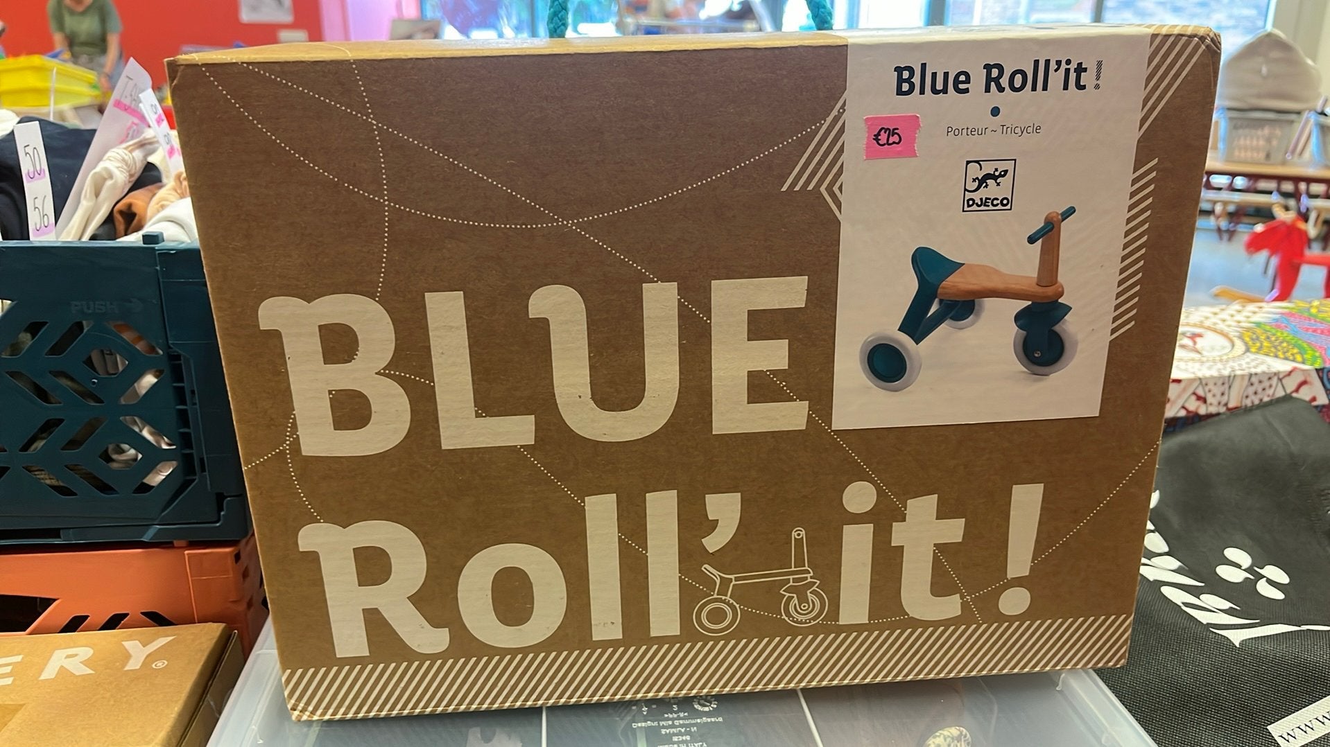 Djeco Blue Roll’it loopfiets, Ophalen of Verzenden, Zo goed als nieuw, Loopfiets