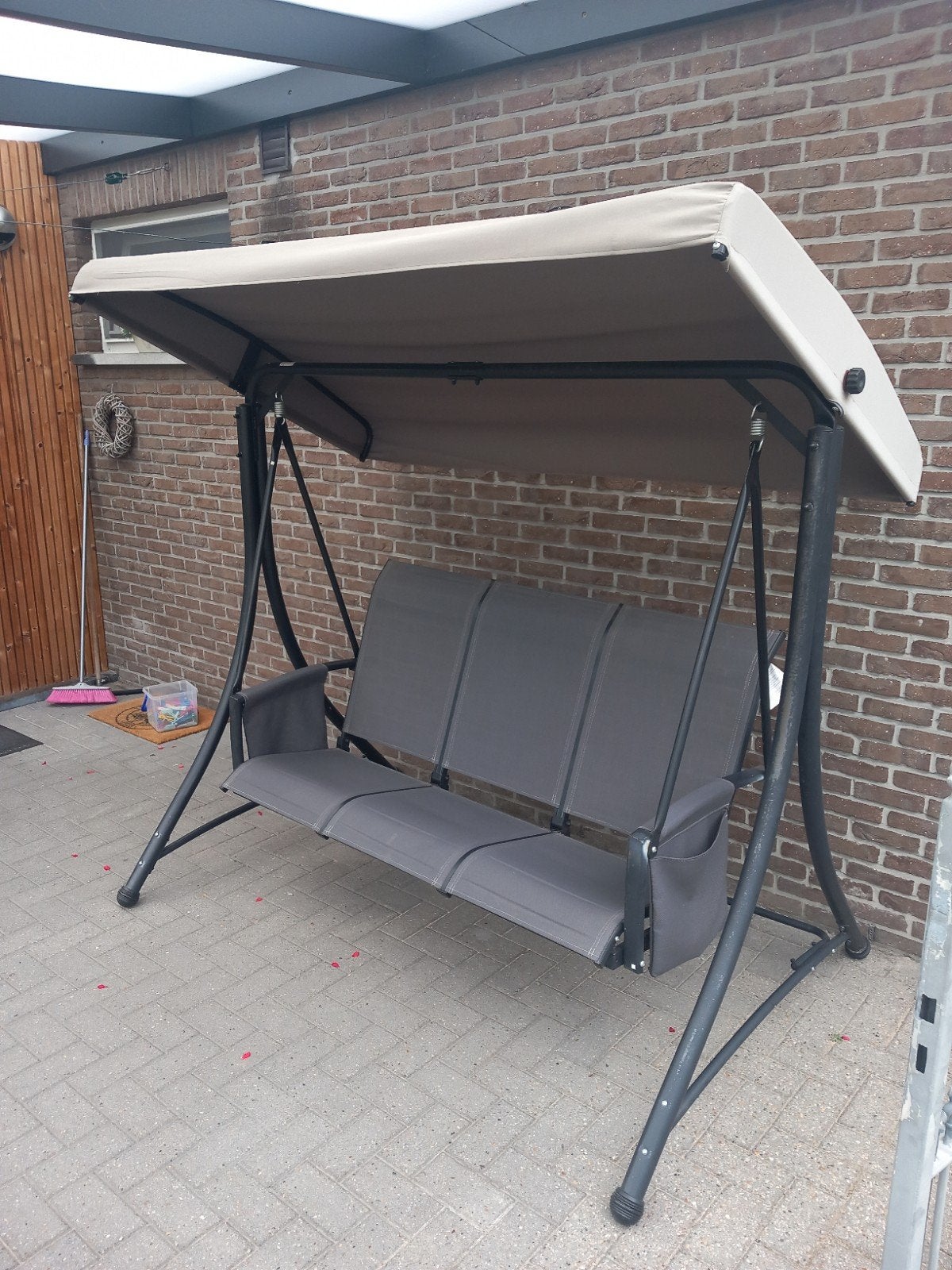 schommelbank 3 persoons,antraciet., Tuin en Terras, Ophalen, Gebruikt, Metaal, Schommelbank