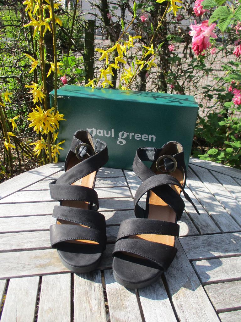 Sandales à talons hauts noires Paul Green 37, Neuf, Enlèvement ou Envoi, Chaussures à haut talons, Paul Green